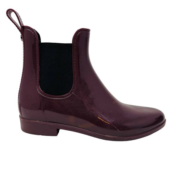 Sam Edelman Rubber Rain Boot Stretch Panel Side Eggplant - 9 - Picture 1 of 9
